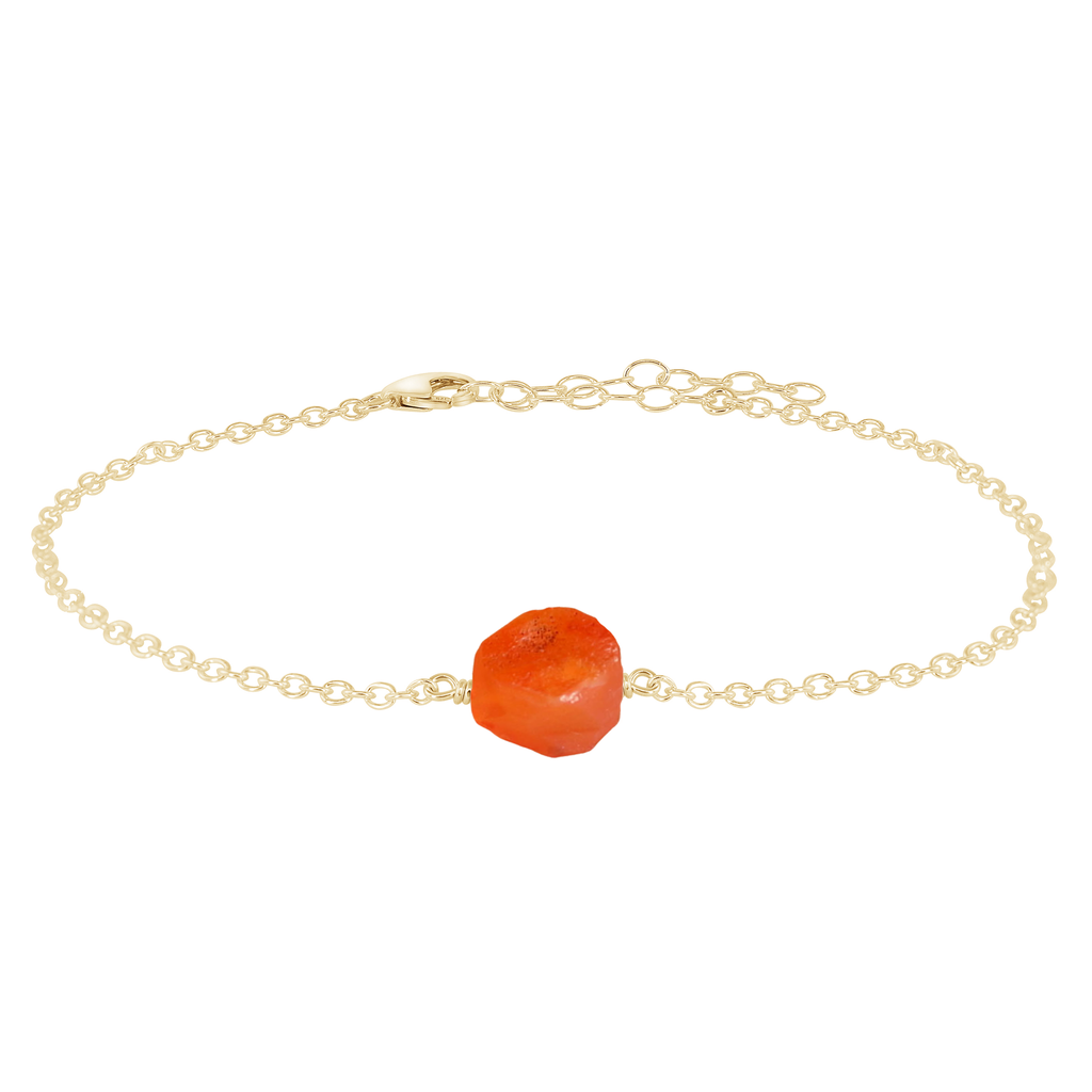 Raw Carnelian Crystal Nugget Anklet