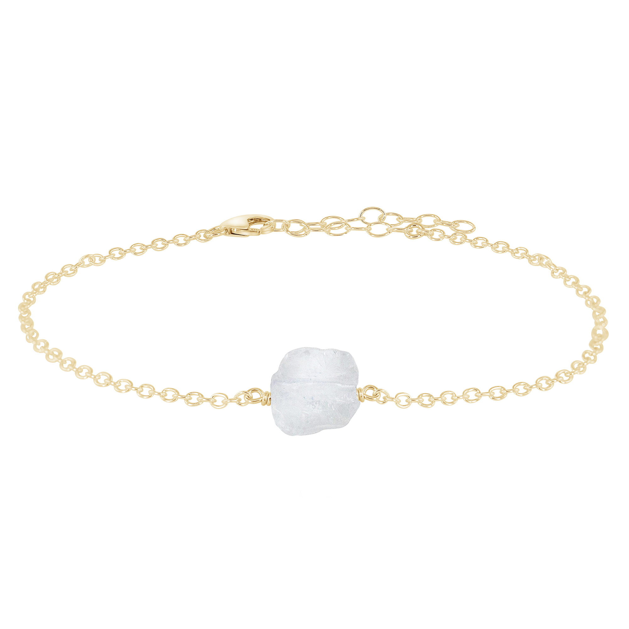 Raw Clear Quartz Crystal Nugget Anklet
