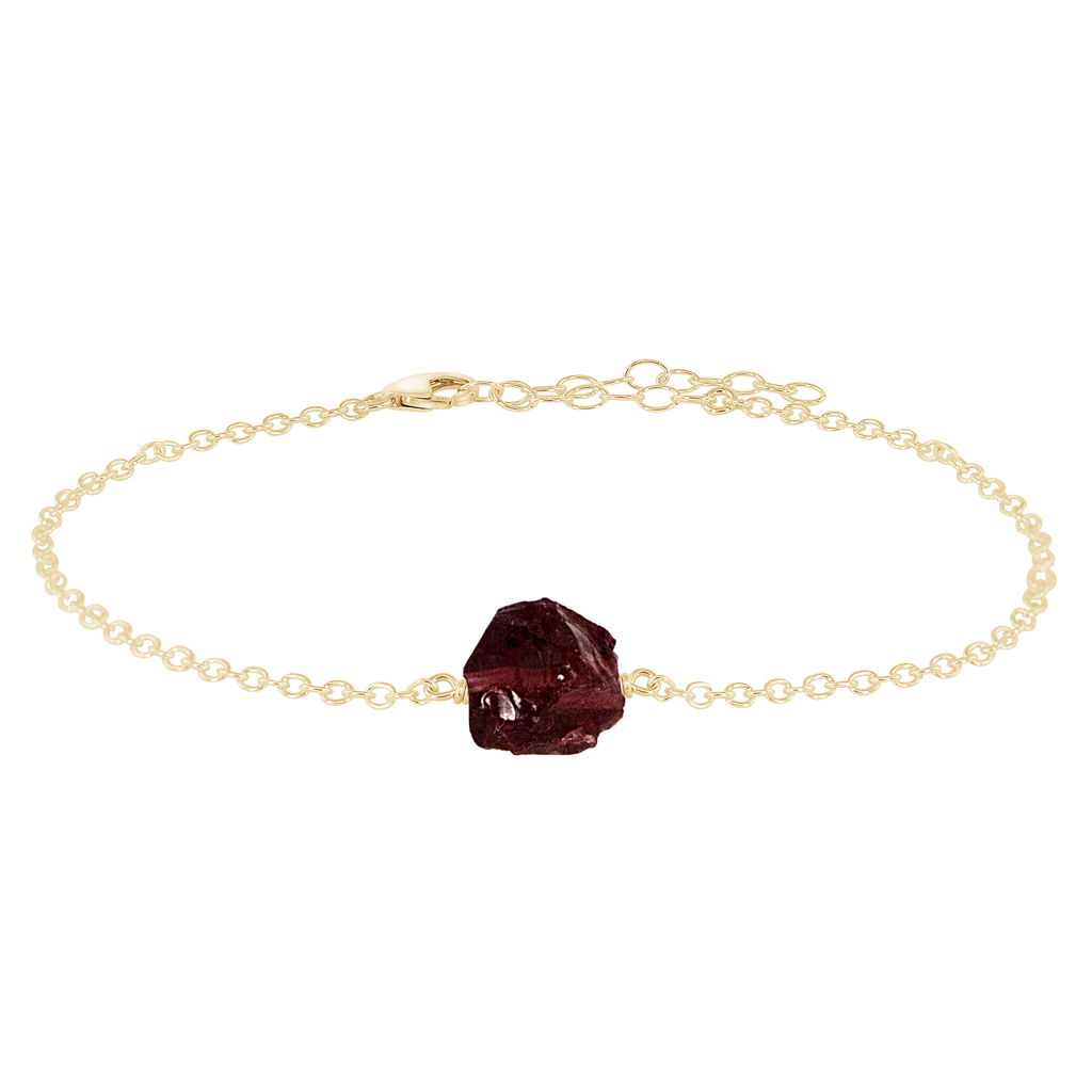Raw Garnet Crystal Nugget Anklet
