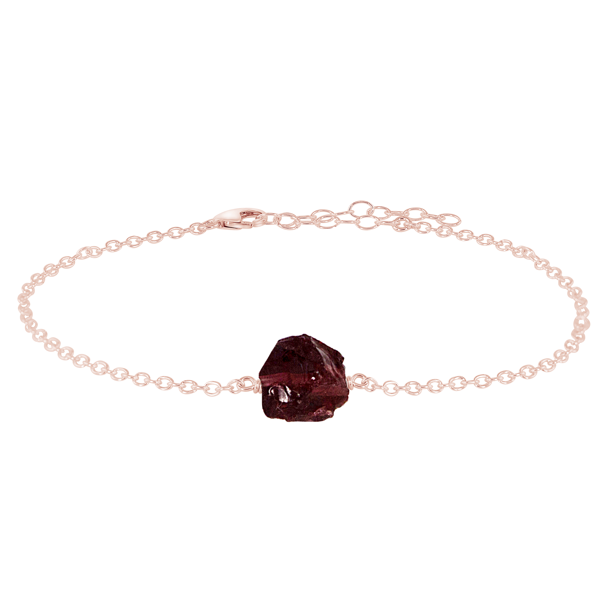 Raw Garnet Crystal Nugget Anklet