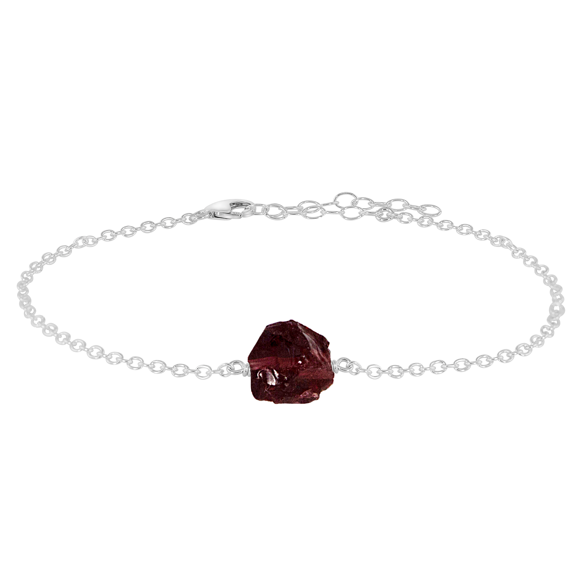 Raw Garnet Crystal Nugget Anklet