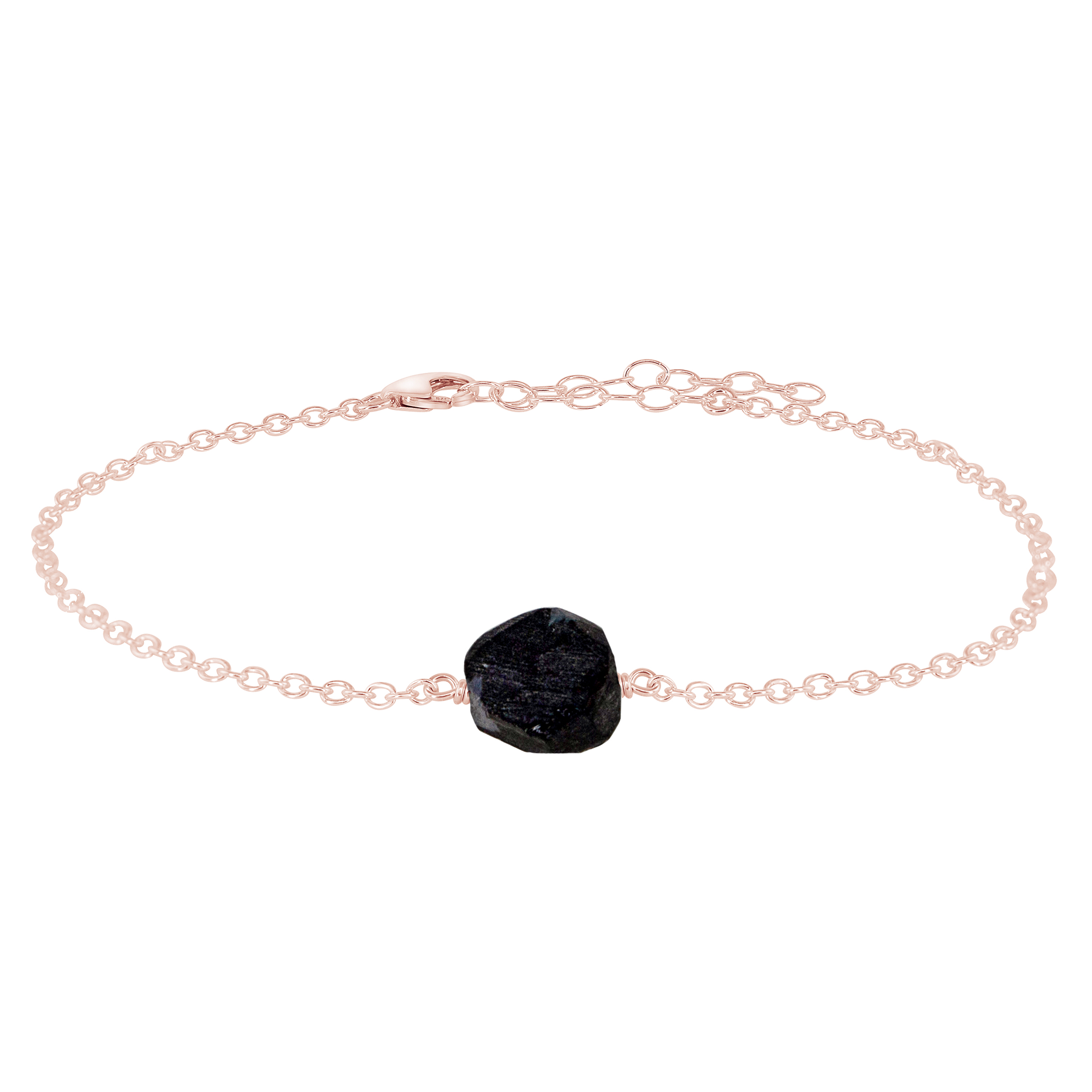 Raw Obsidian Crystal Nugget Anklet