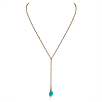 Bronze Turquoise Raw Crystal Lariat Necklace