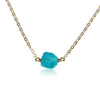 Bronze Apatite Tiny Raw Fixed Crystal Nugget Necklace