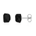Obsidian Raw Crystal Stud Earrings