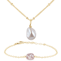 Raw Freshwater Pearl Jewellery Set