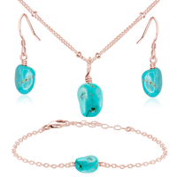 Raw Turquoise Crystal Jewellery Set