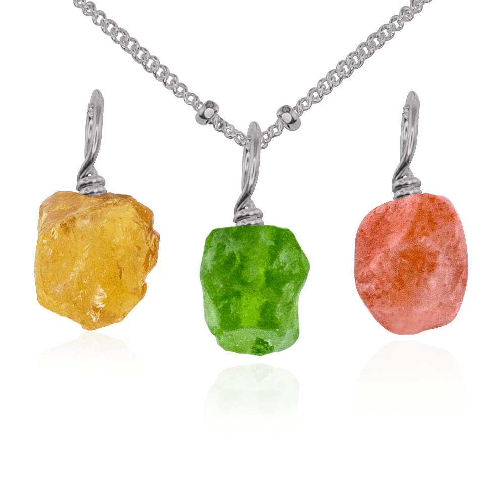 Joy & Positivity Raw Crystal Pendant Bundle