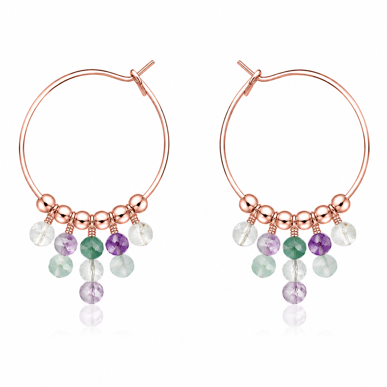 Fluorite Statement Hoop Earrings
