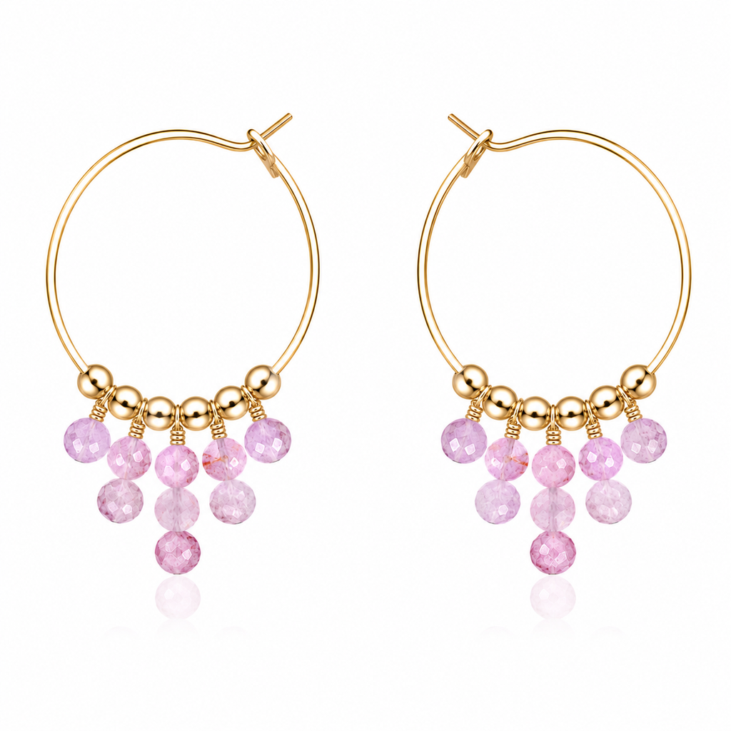 Kunzite Statement Hoop Earrings