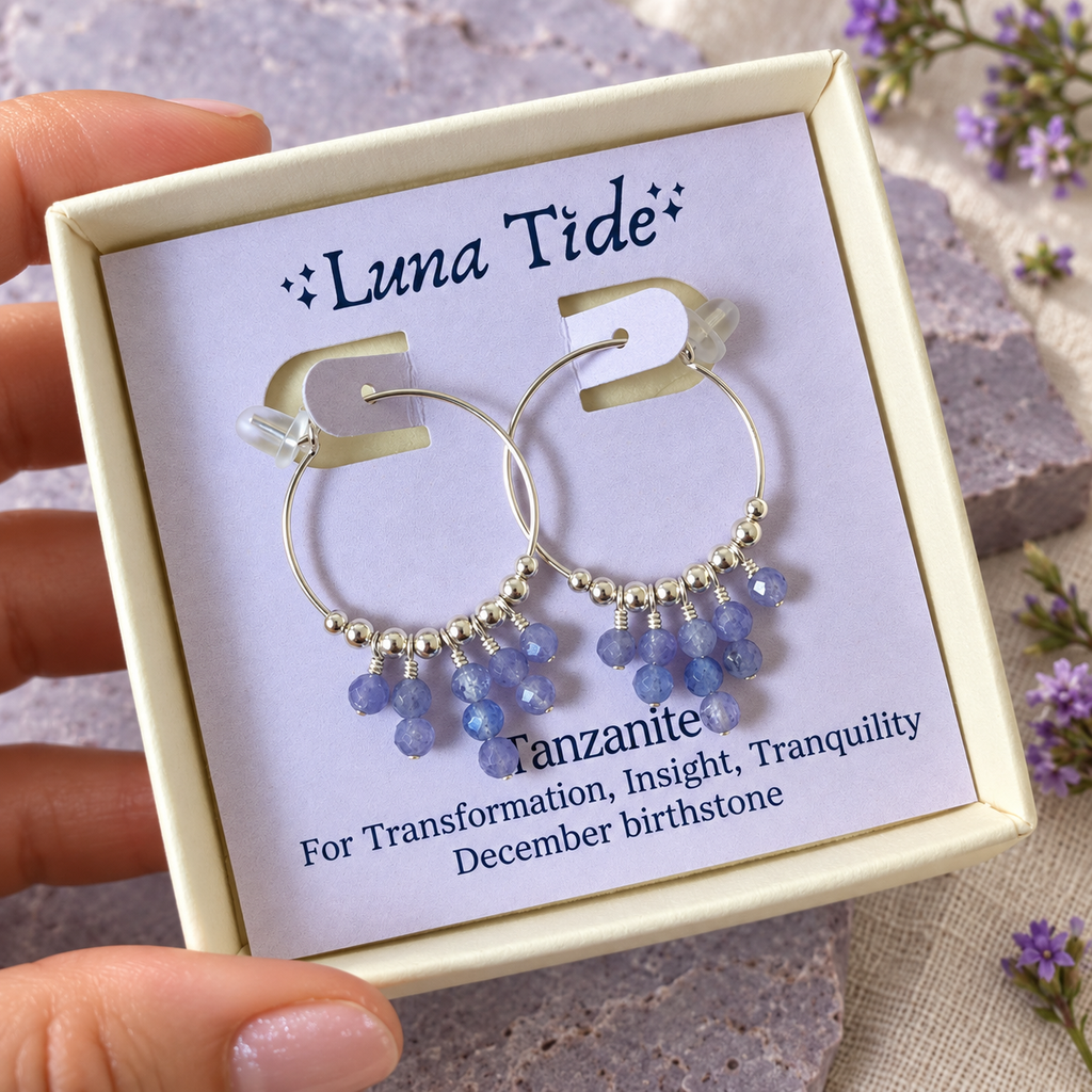 Tanzanite Statement Hoop Earrings