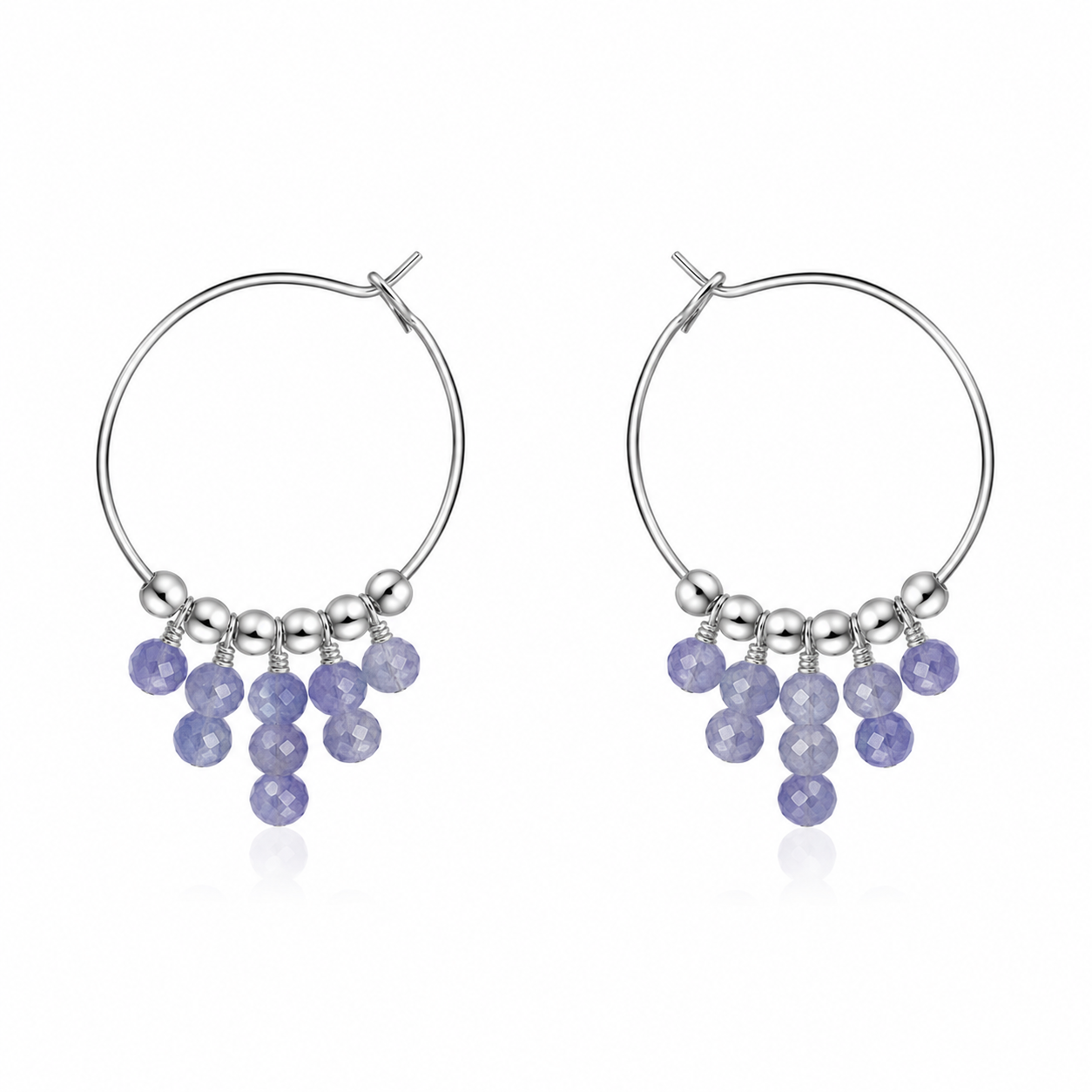Tanzanite Statement Hoop Earrings