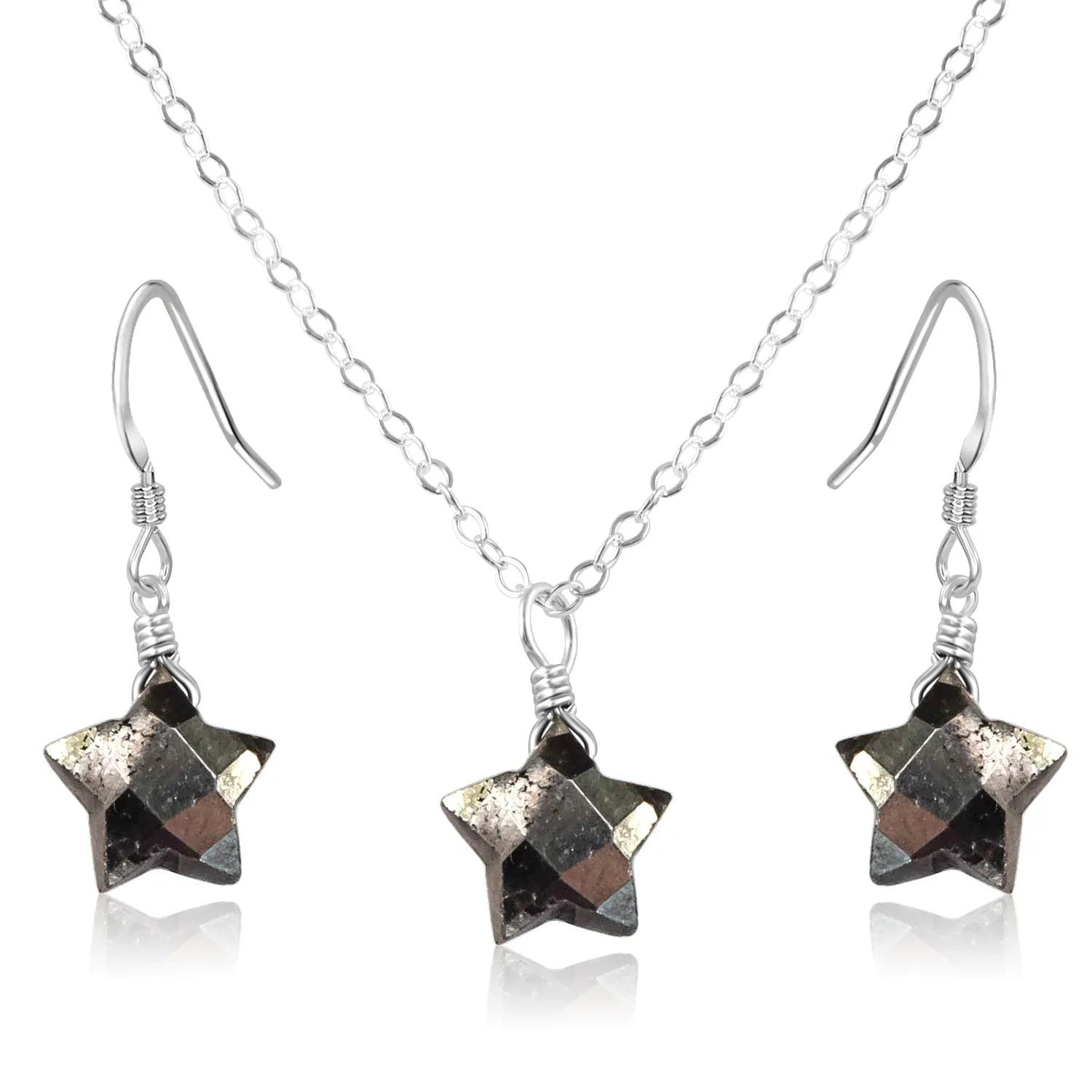 Little Pyrite Crystal Star Jewellery Set