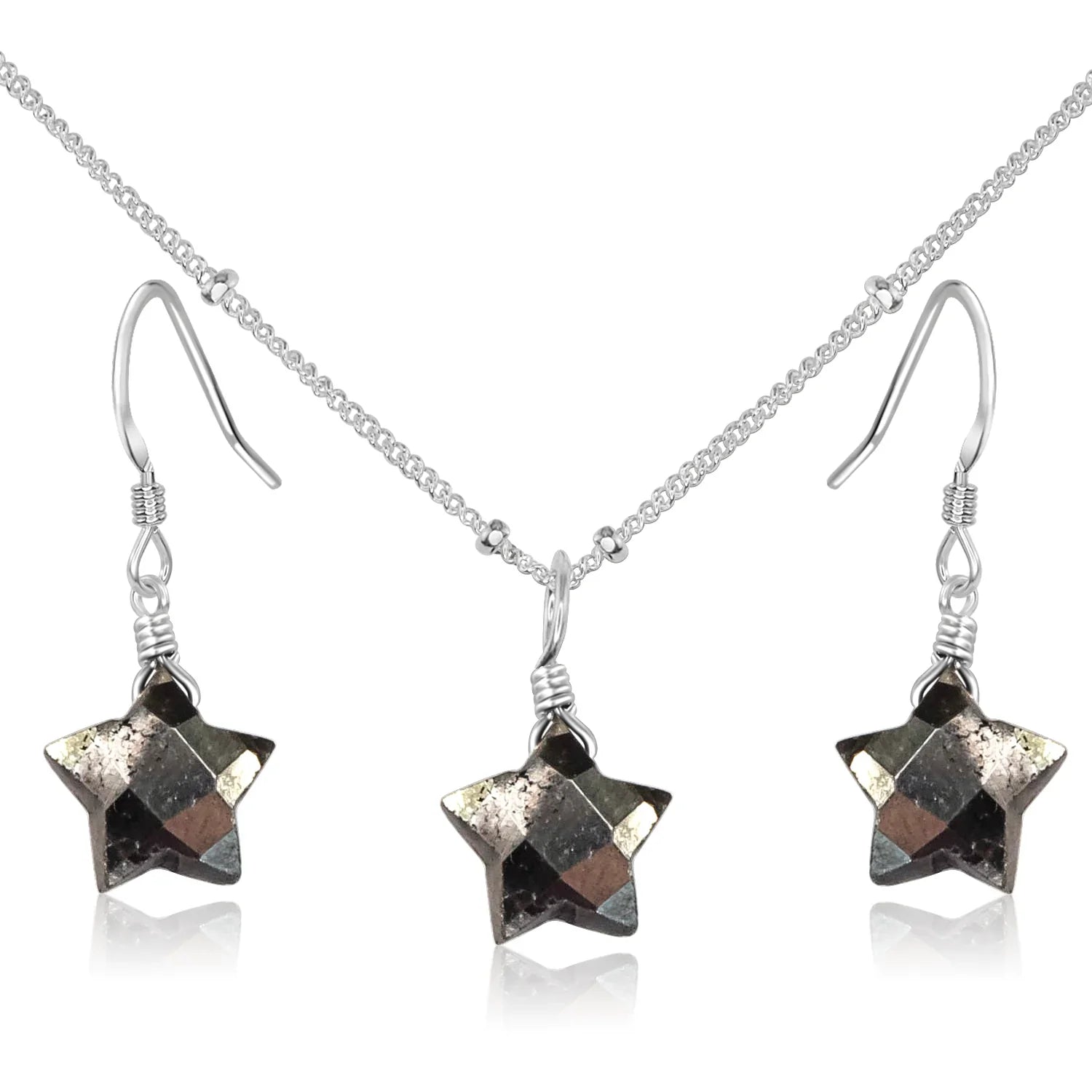 Little Pyrite Crystal Star Jewellery Set