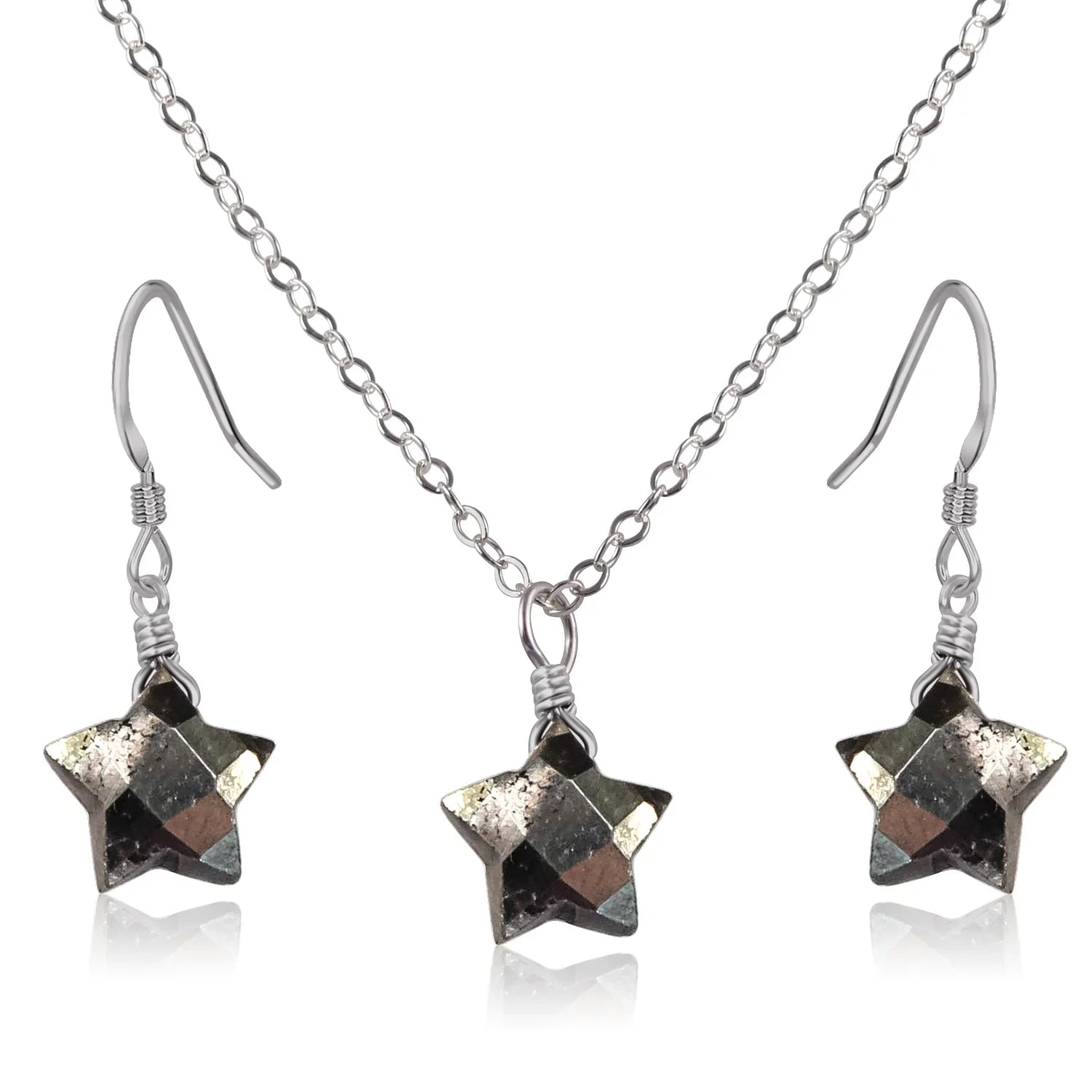Little Pyrite Crystal Star Jewellery Set
