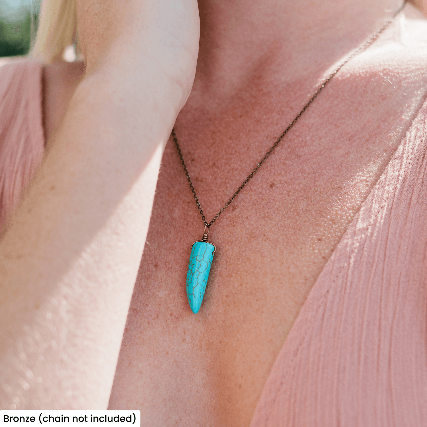 Turquoise Howlite Tusk Point Pendant