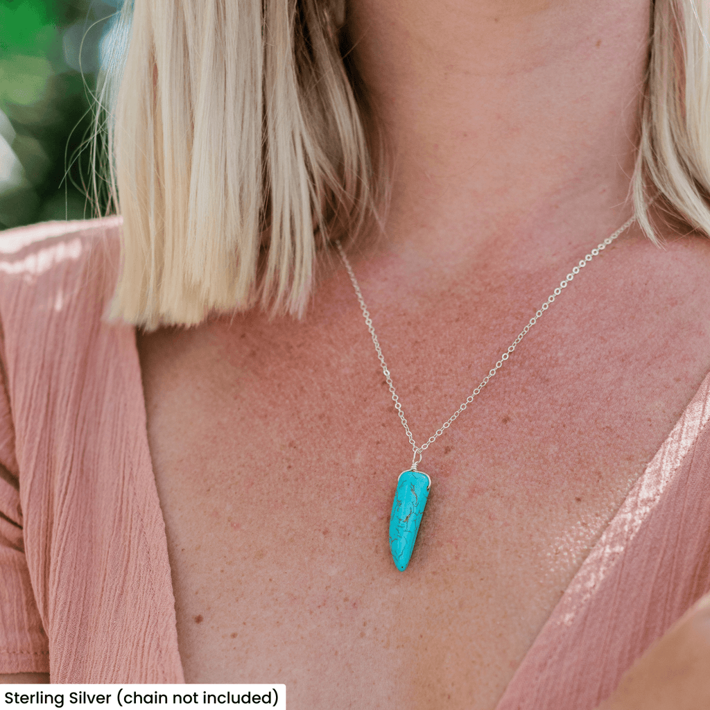 Turquoise Howlite Tusk Point Pendant