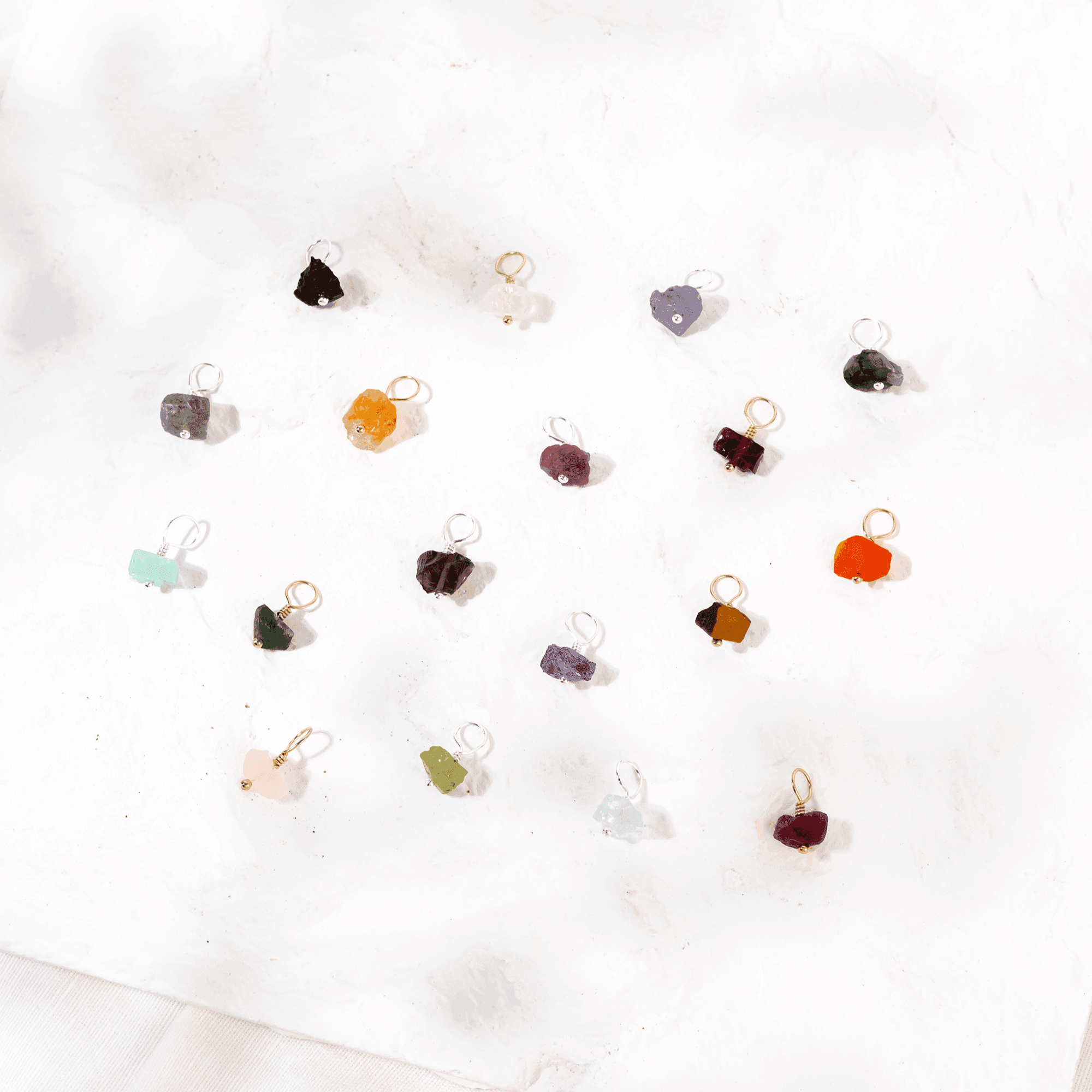 Dainty Raw Crystal Birthstone Charm - Dainty Raw Crystal Birthstone Charm - 14k Gold Fill / Amazonite - Luna Tide Handmade Crystal Jewellery