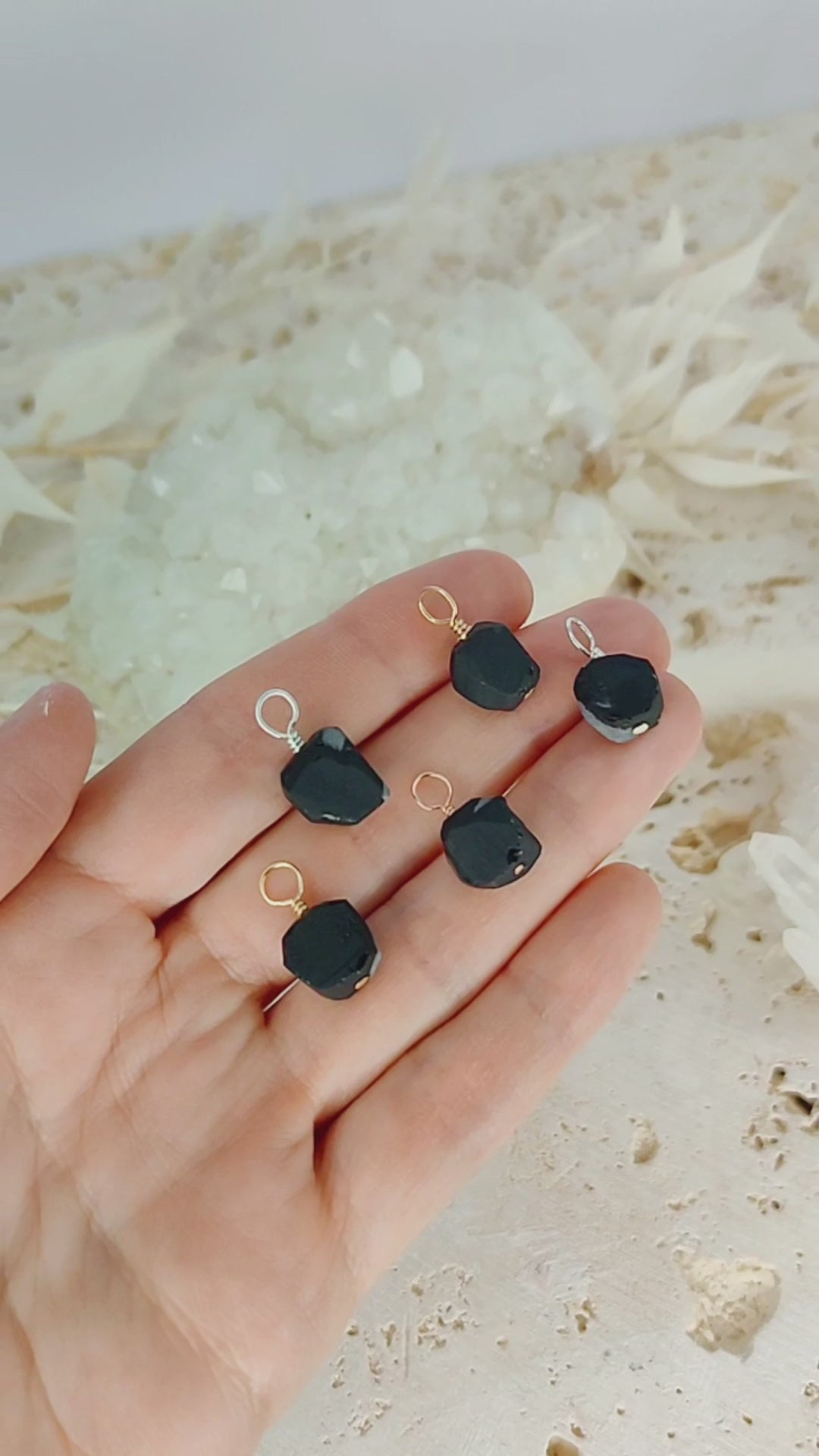 Tiny Raw Obsidian Crystal Pendant