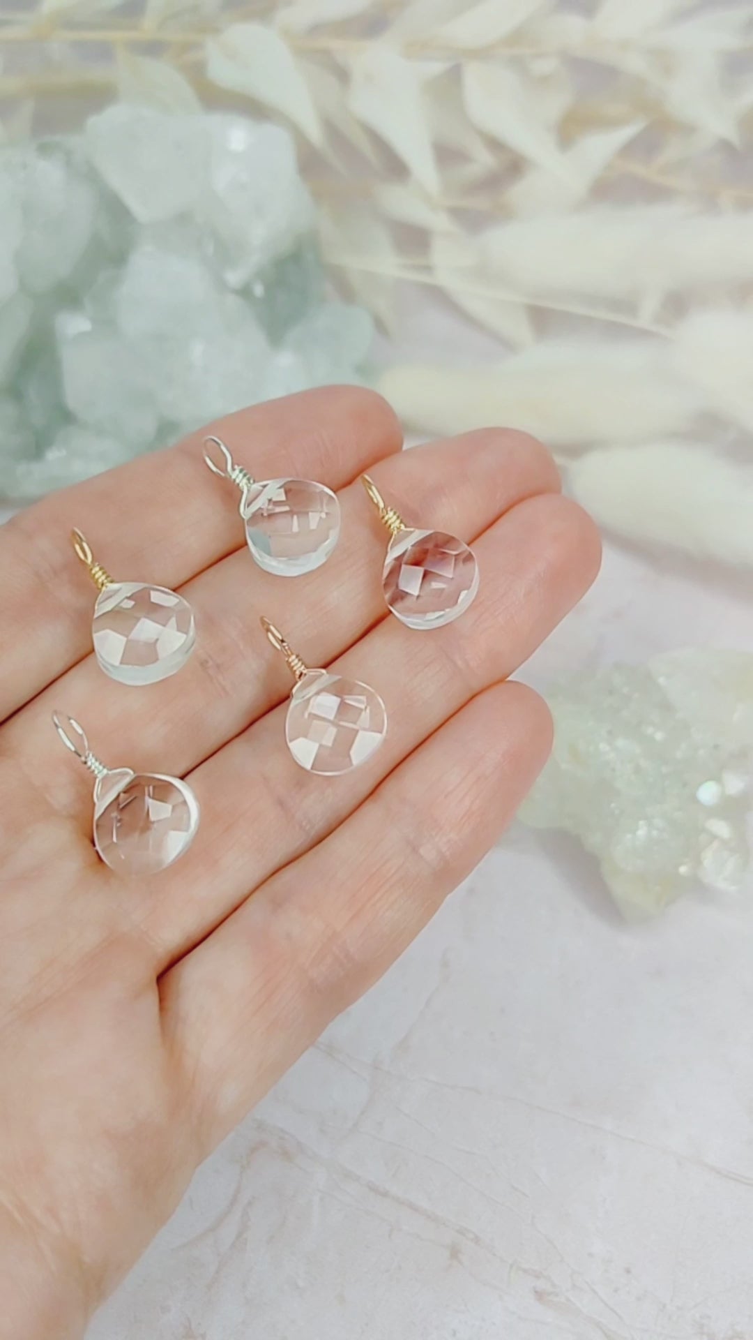 Tiny Crystal Quartz Teardrop Gemstone Pendant
