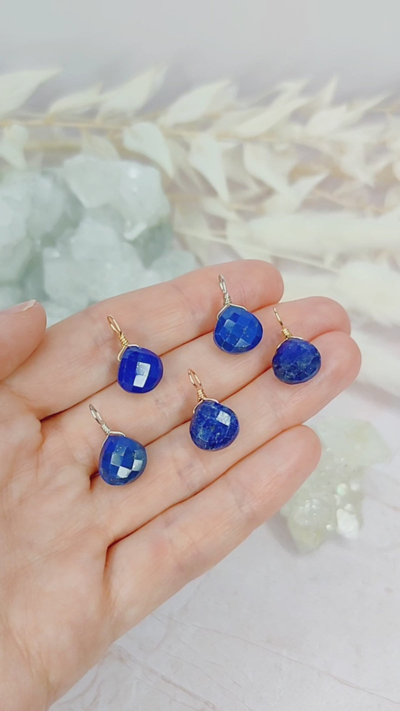 Tiny Lapis Lazuli Teardrop Gemstone Pendant