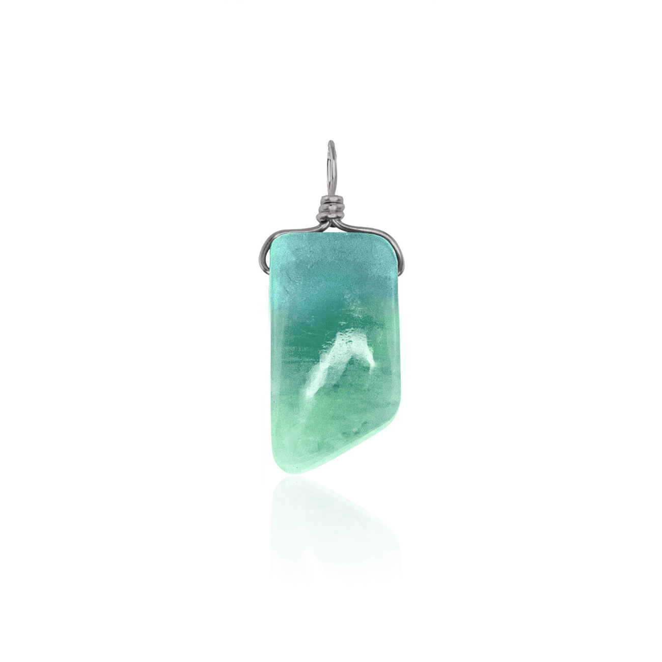 Small Smooth Amazonite Crystal Pendant with Gentle Point - Small Smooth Amazonite Crystal Pendant with Gentle Point - Stainless Steel - Luna Tide Handmade Crystal Jewellery