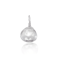 Tiny Crystal Quartz Teardrop Gemstone Pendant - Tiny Crystal Quartz Teardrop Gemstone Pendant - Stainless Steel - Luna Tide Handmade Crystal Jewellery