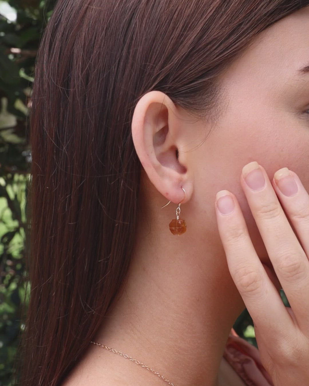 Raw Yellow Citrine Crystal Dangle Drop Earrings
