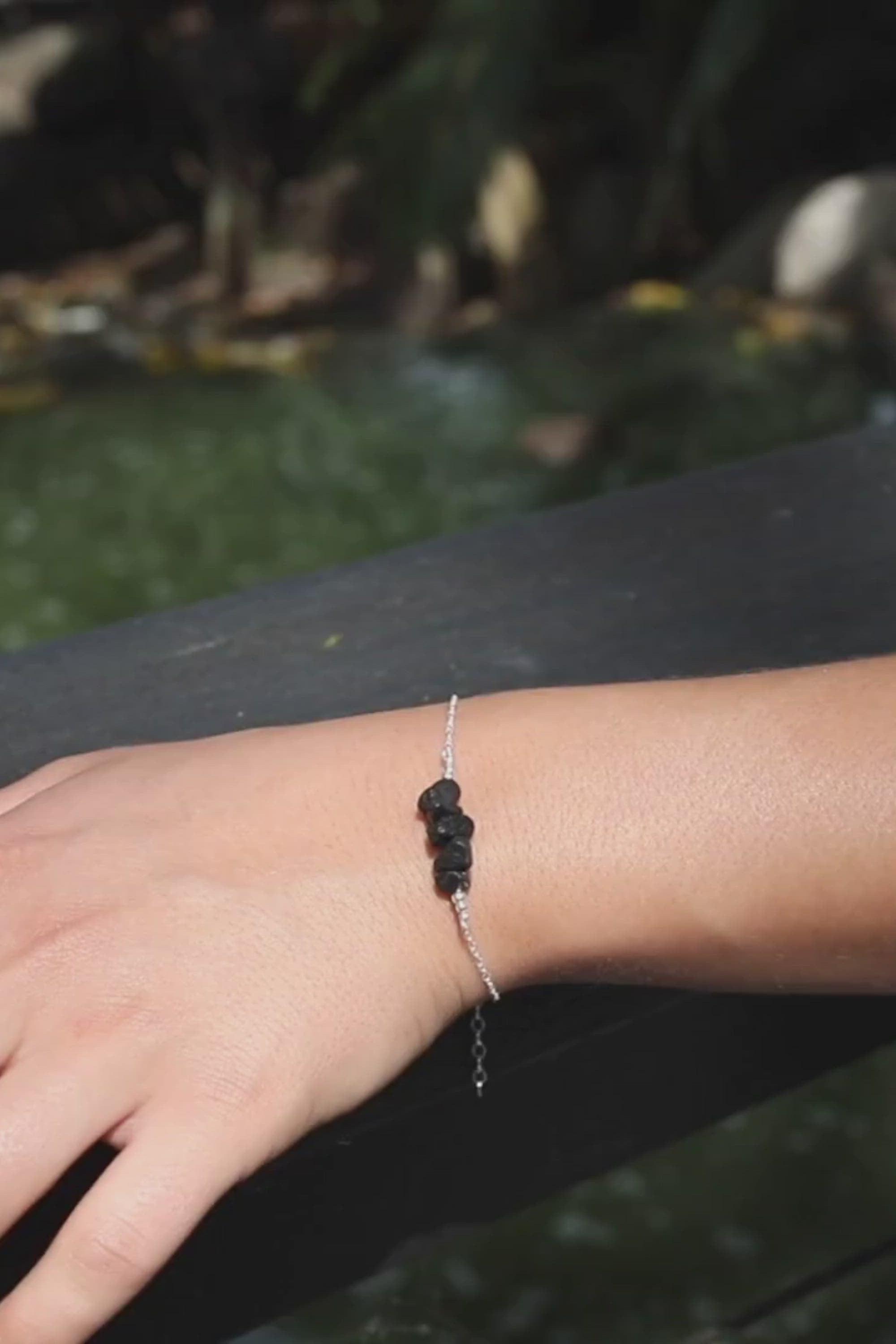 Lava Chip Bead Bar Bracelet