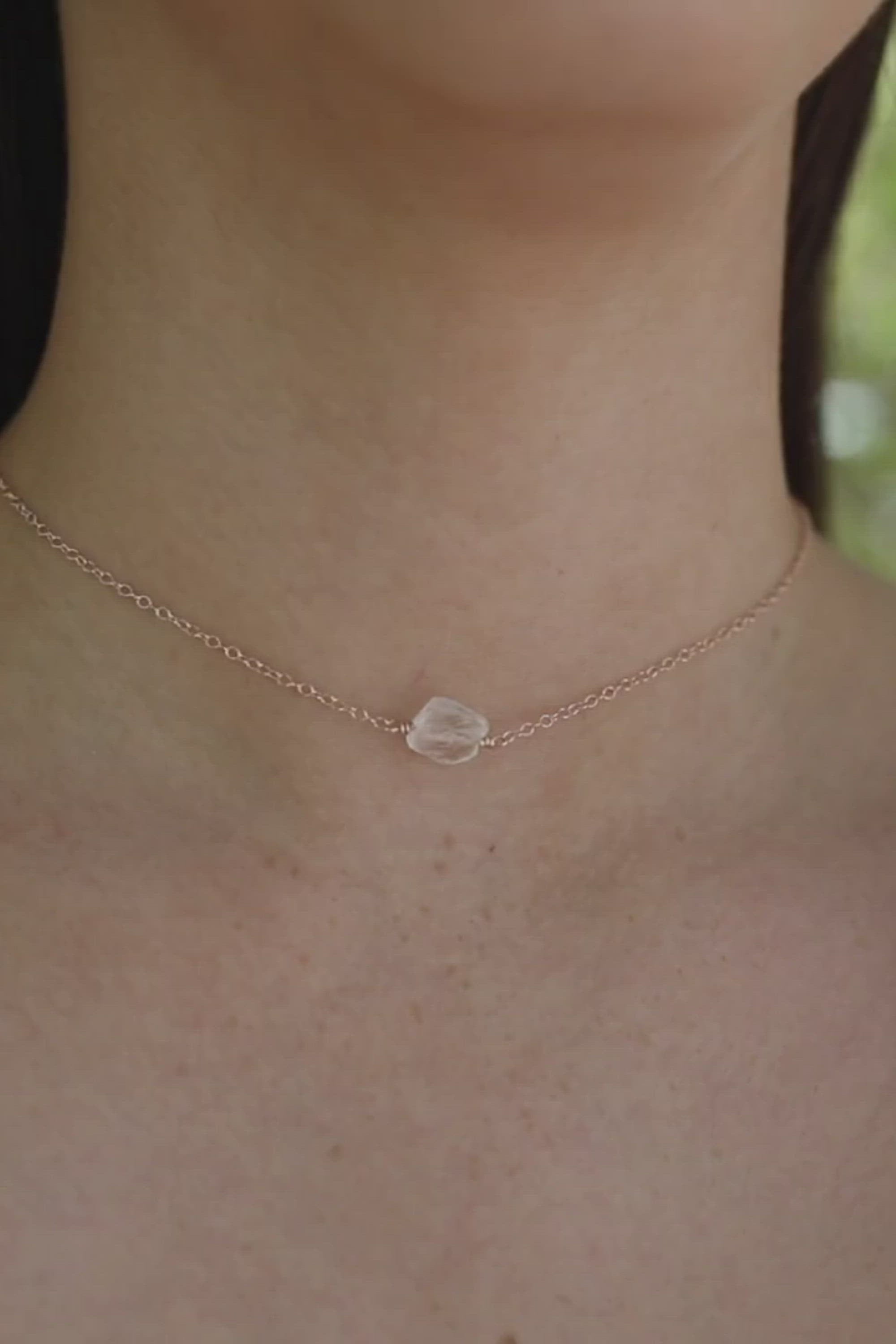 Tiny Raw Quartz Crystal Nugget Choker
