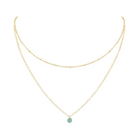 Layered Choker - Amazonite - 14K Gold Fill - Luna Tide Handmade Jewellery
