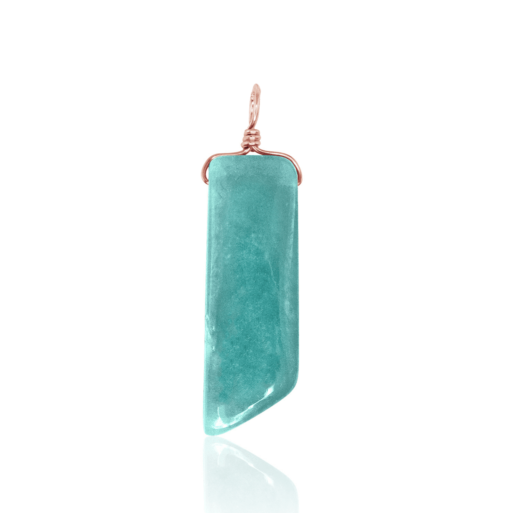 Amazonite Smooth Point Pendant - Amazonite Smooth Point Pendant - 14k Rose Gold Fill - Luna Tide Handmade Crystal Jewellery