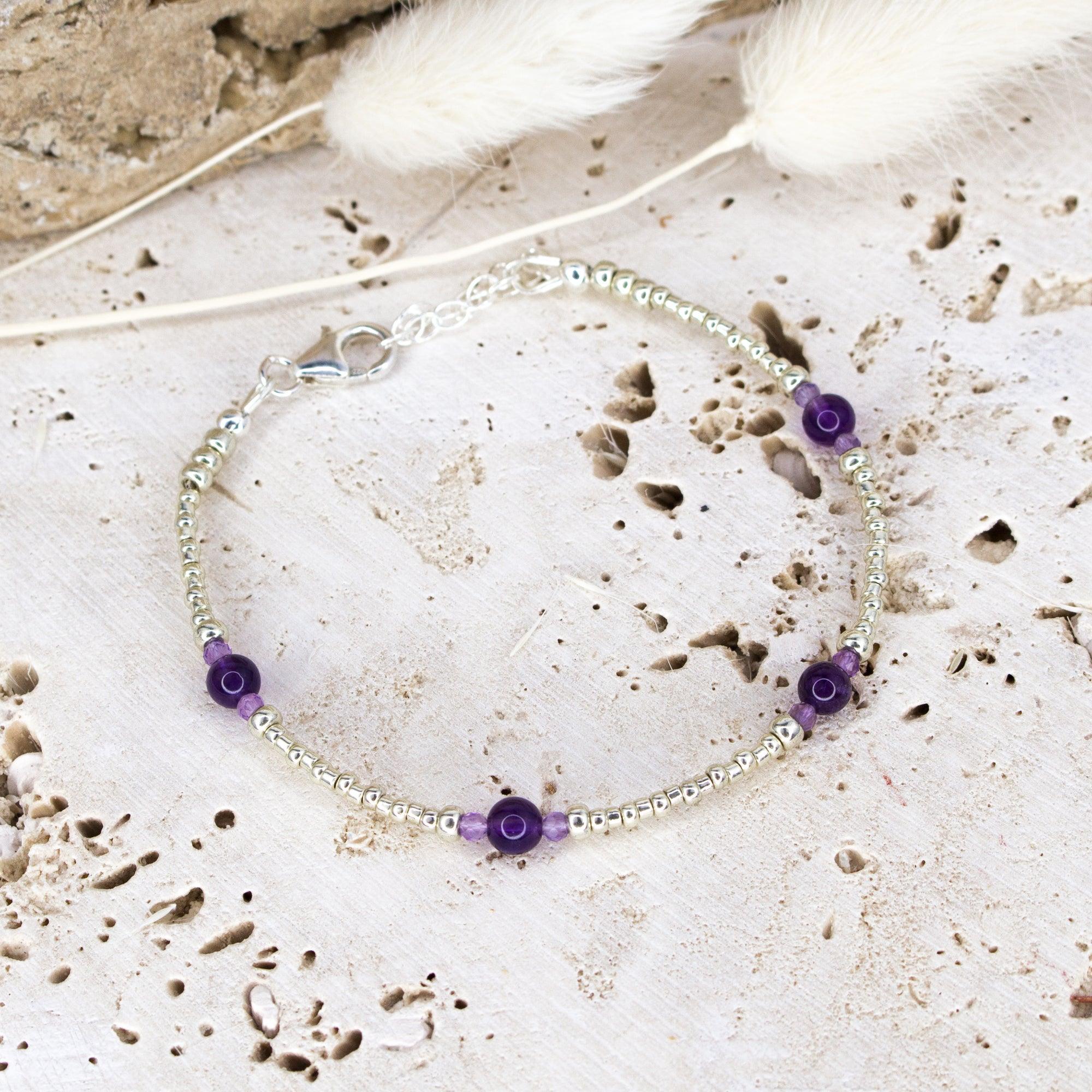 Amethyst Ancient Tides Bracelet - Amethyst Ancient Tides Bracelet - 14k Gold Fill - Luna Tide Handmade Crystal Jewellery