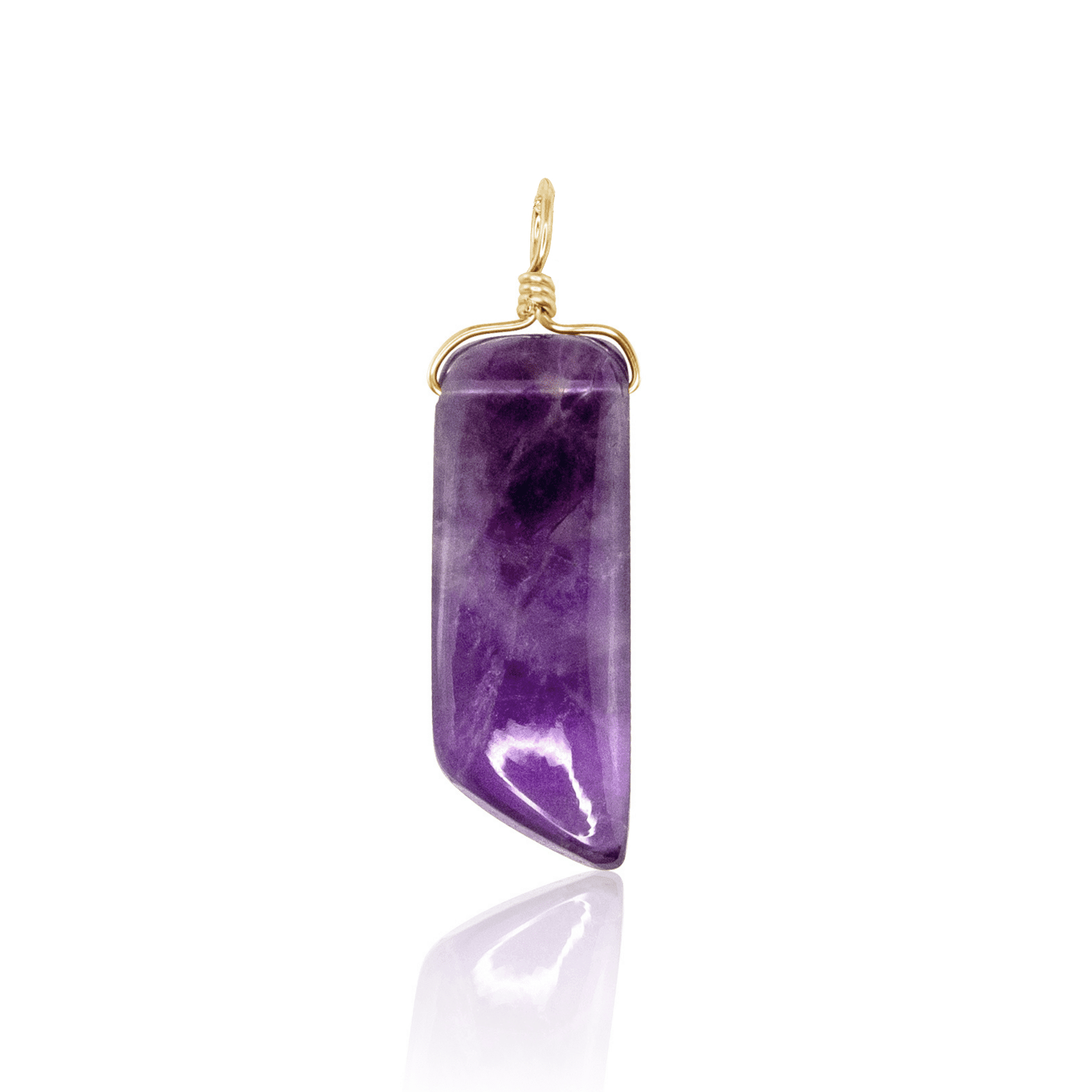 Amethyst Smooth Point Crystal Pendant - Amethyst Smooth Point Crystal Pendant - 14k Gold Fill - Luna Tide Handmade Crystal Jewellery