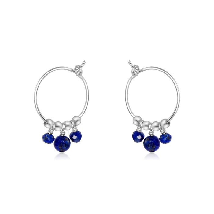 Hoop Earrings - Lapis Lazuli - Sterling Silver - Luna Tide Handmade Jewellery