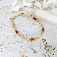 Carnelian Ancient Tides Bracelet - Carnelian Ancient Tides Bracelet - 14k Gold Fill - Luna Tide Handmade Crystal Jewellery