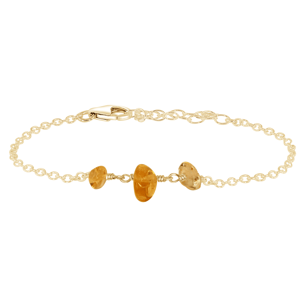 Beaded Chain Bracelet - Citrine - 14K Gold Fill - Luna Tide Handmade Jewellery
