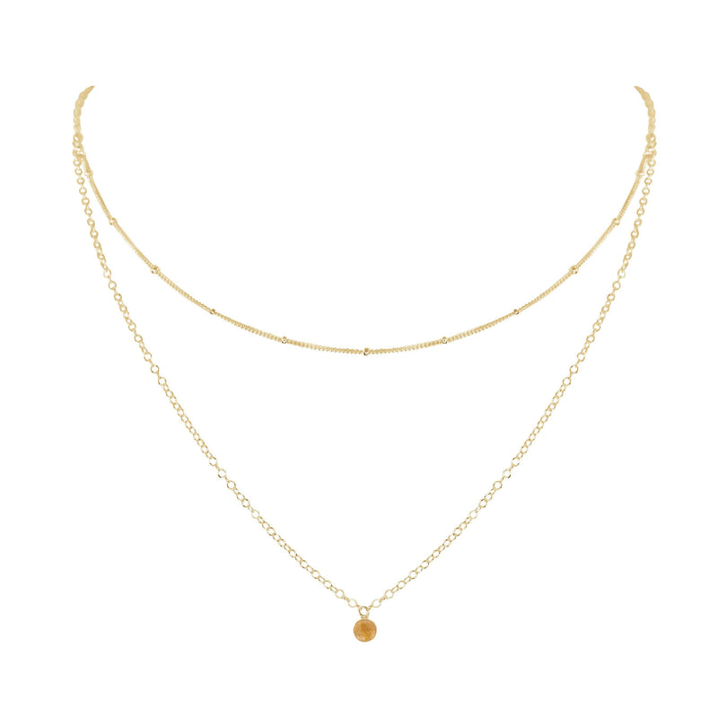 Layered Choker - Citrine - 14K Gold Fill - Luna Tide Handmade Jewellery