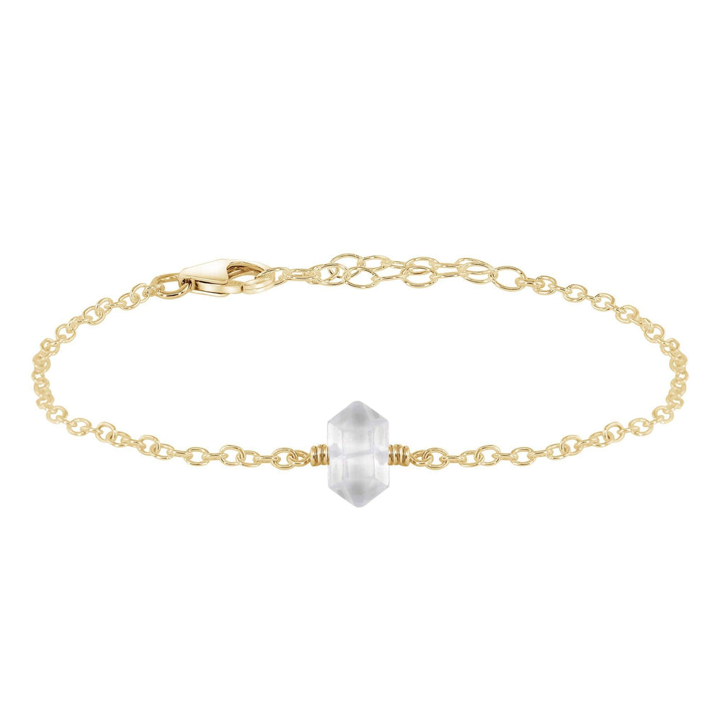 Crystal Quartz Double Terminated Mini Crystal Point Bracelet - Crystal Quartz Double Terminated Mini Crystal Point Bracelet - 14k Gold Fill - Luna Tide Handmade Crystal Jewellery