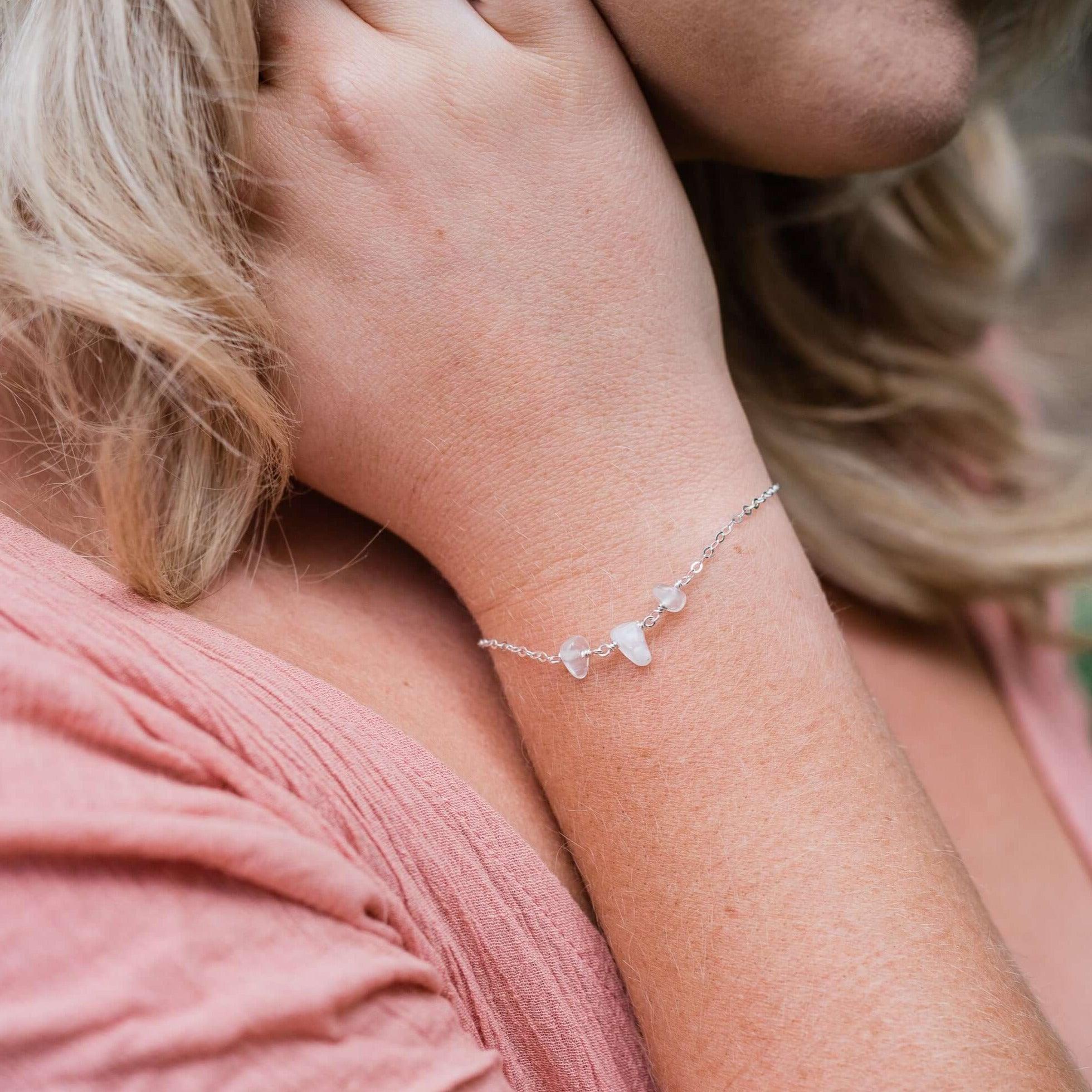 Beaded Chain Bracelet - Sterling Silver - Luna Tide Handmade Jewellery