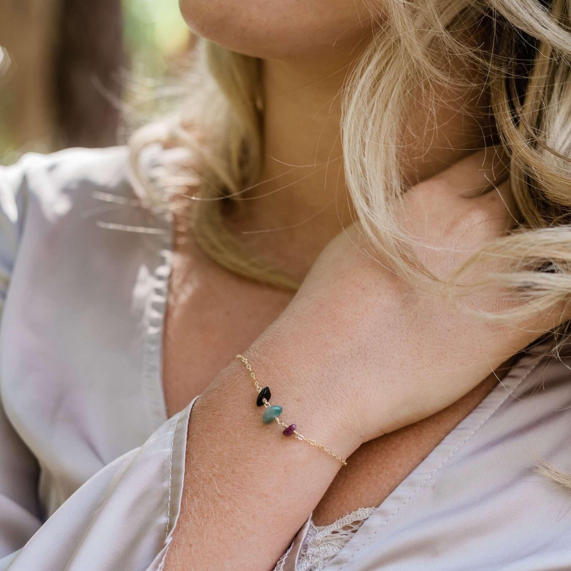 Beaded Chain Bracelet - 14K Gold Fill - Luna Tide Handmade Jewellery