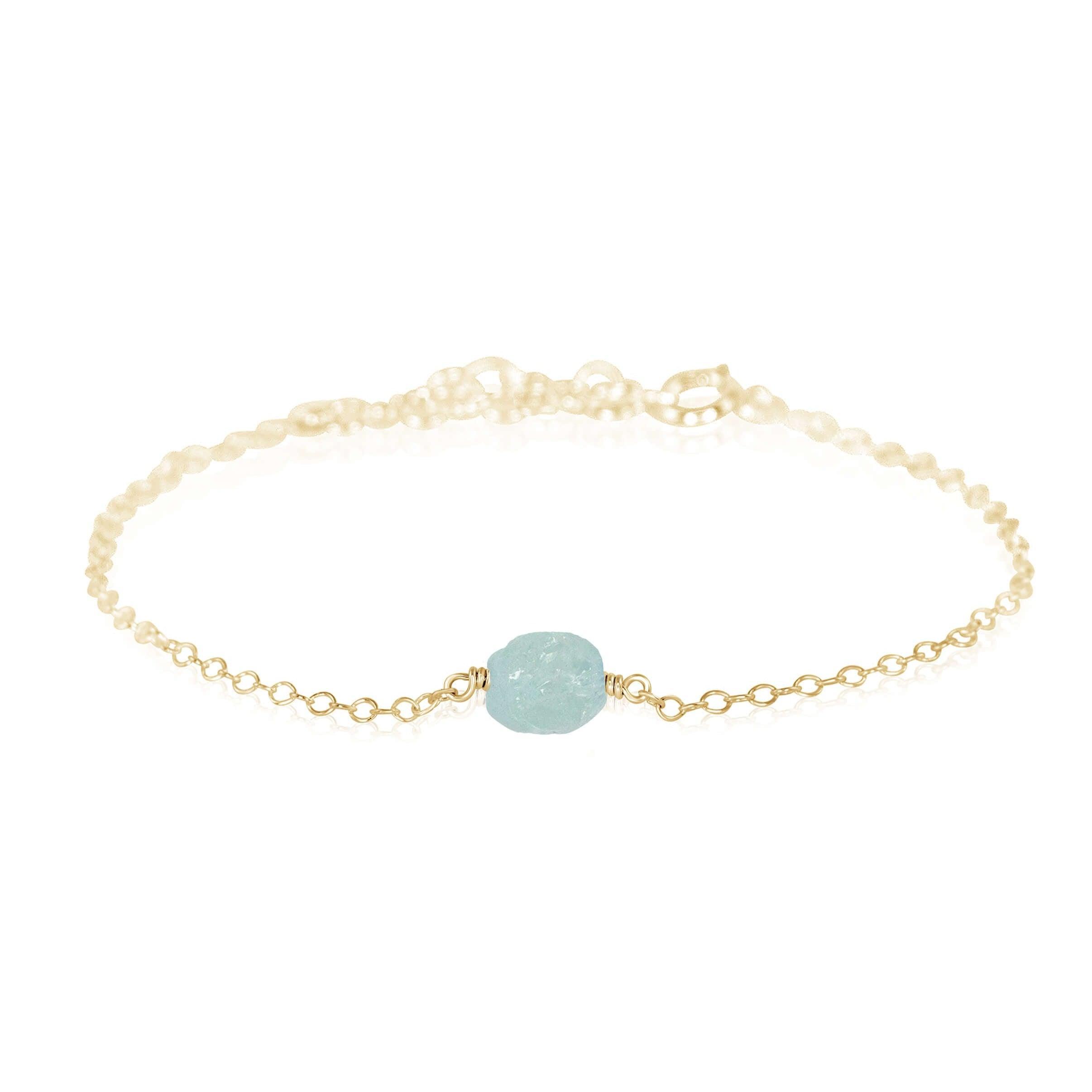 Raw Nugget Anklet - 14K Gold Fill - Luna Tide Handmade Jewellery