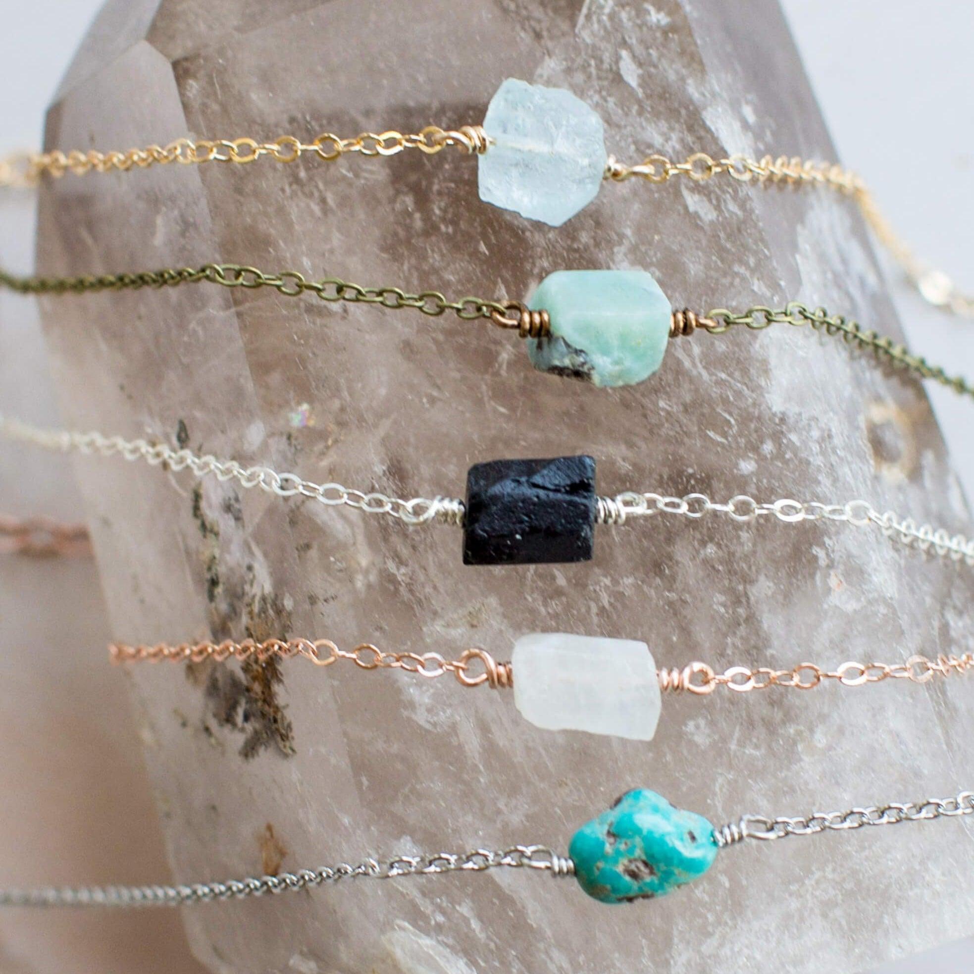 Raw Bracelet - Bronze - 14K Gold Fill - Sterling Silver - Stainless Steel - 14K Rose Gold Fill - Luna Tide Handmade Jewellery