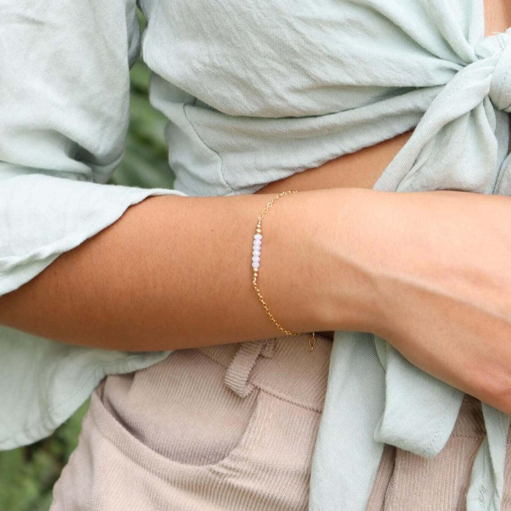 Faceted Bead Bar Bracelet - 14K Gold Fill - Luna Tide Handmade Jewellery