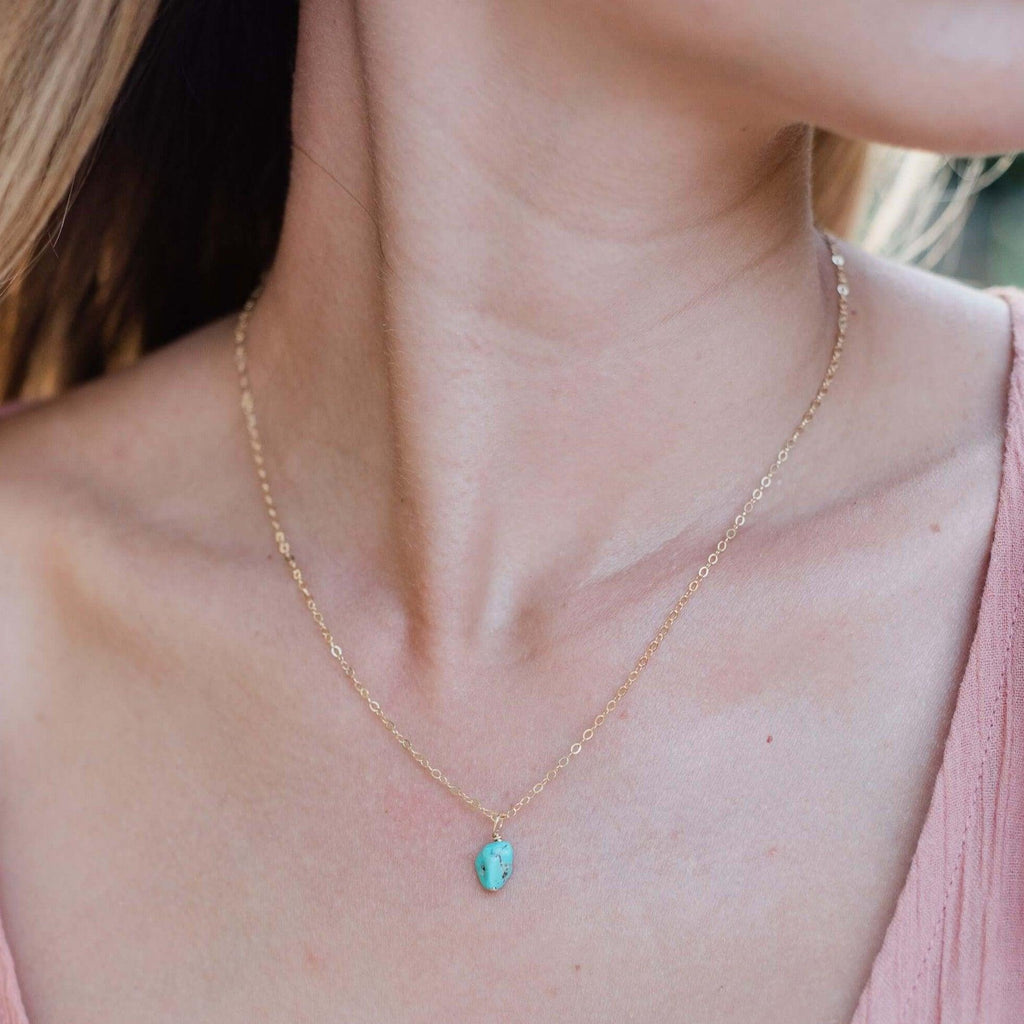 Raw Crystal Pendant Necklace - 14K Gold Fill - Luna Tide Handmade Jewellery