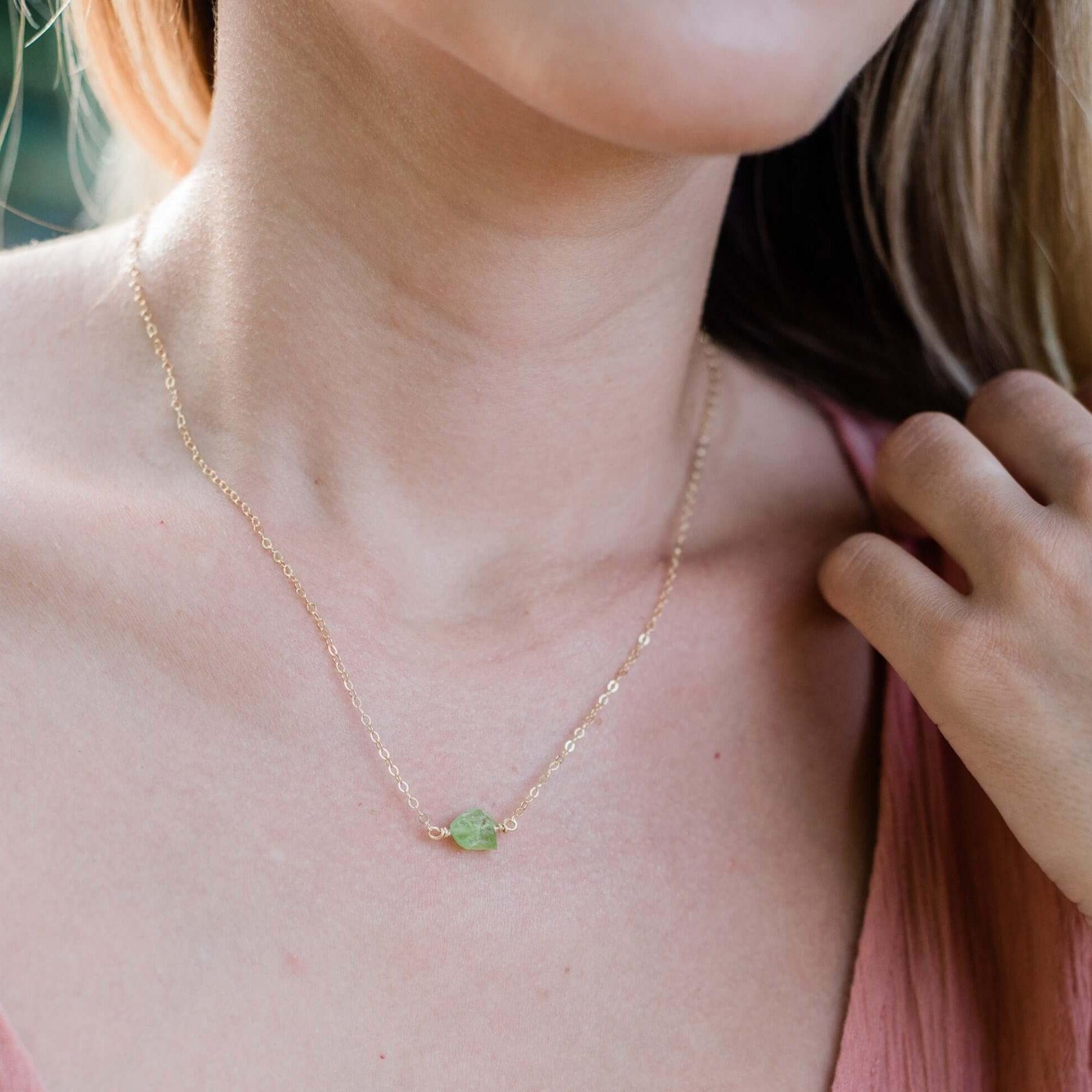 Raw Nugget Necklace - 14K Gold Fill - Luna Tide Handmade Jewellery