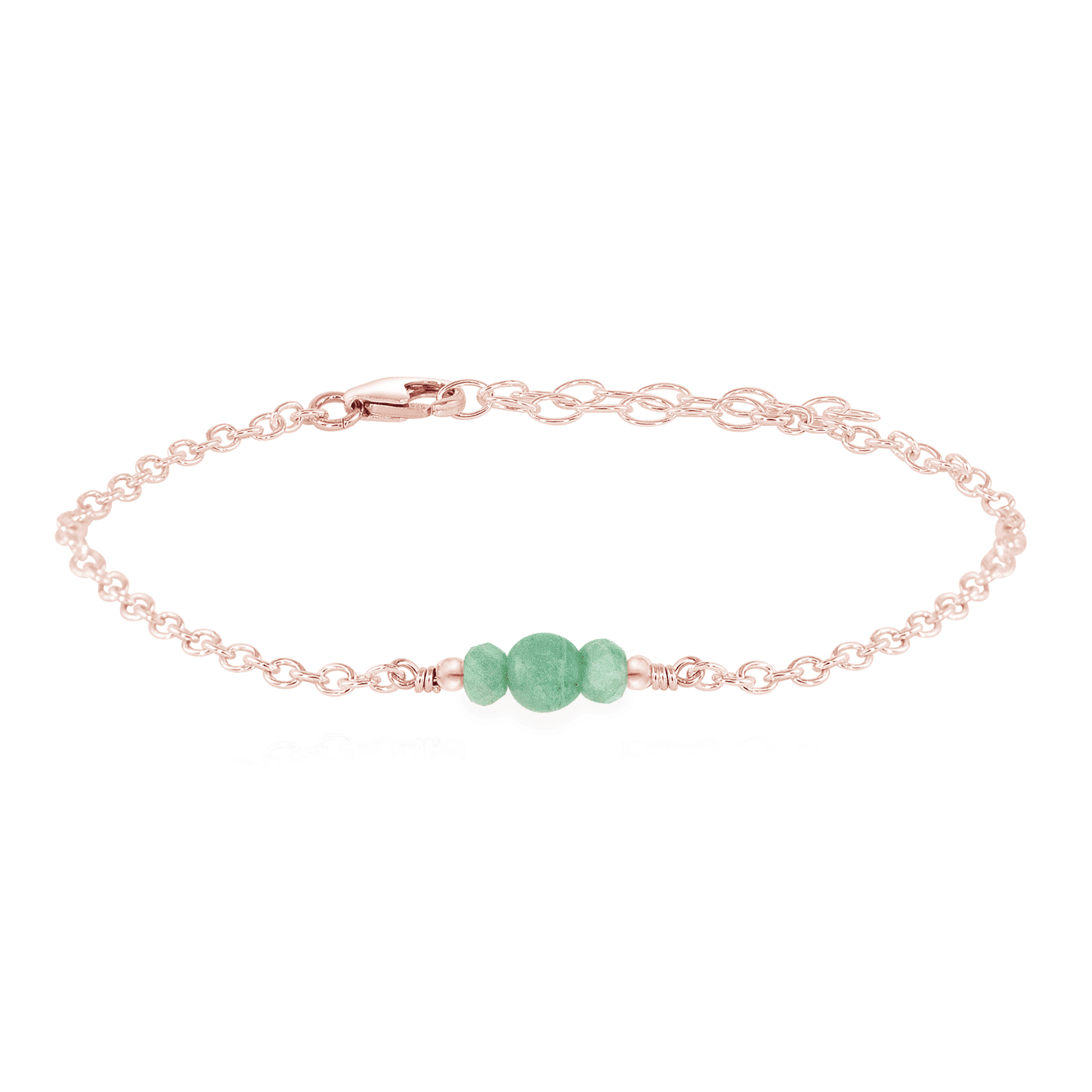 Dainty Amazonite Gemstone Bracelet - Dainty Amazonite Gemstone Bracelet - 14k Rose Gold Fill - Luna Tide Handmade Crystal Jewellery