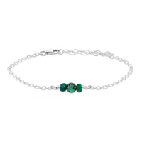 Dainty Bracelet - Emerald - Sterling Silver - Luna Tide Handmade Jewellery