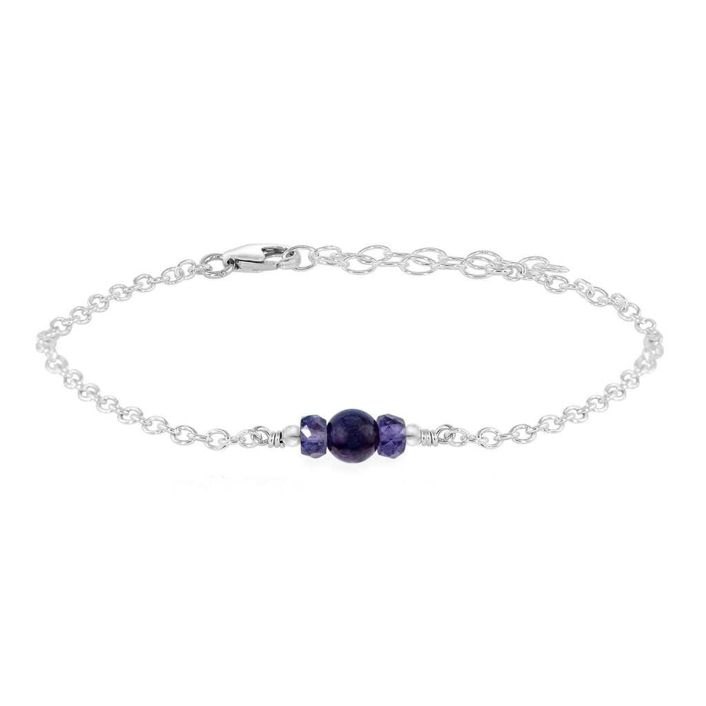 Dainty Iolite Gemstone Bracelet - Dainty Iolite Gemstone Bracelet - Sterling Silver - Luna Tide Handmade Crystal Jewellery