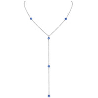 Dainty Y Necklace - Kyanite - Stainless Steel - Luna Tide Handmade Jewellery